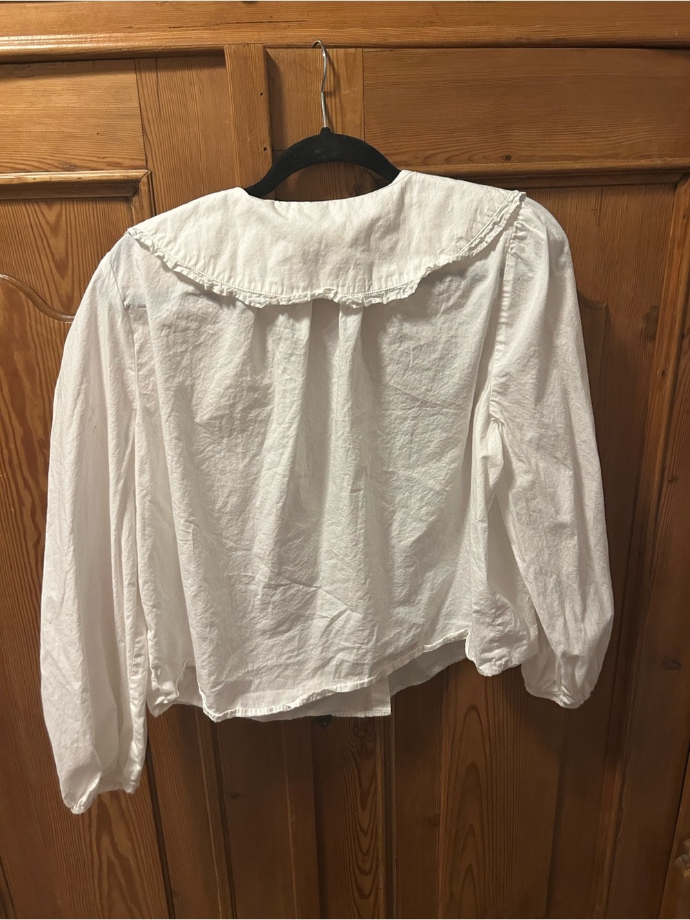 Target White Button-Down Blouse with Ruffled Collar - Picture 5 of 5